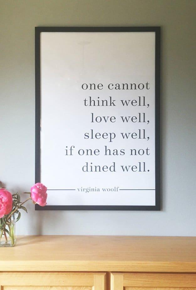 DIY Dine Well Wall Sign, an affordable way to try something new and a project that looks pricier than it really is