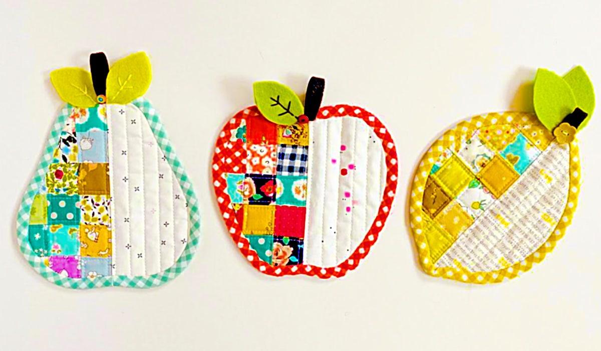 How To Sew Apple And Pear Coasters