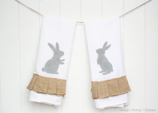 Easter Bunny Tea Towels, an easter decoration idea worth trying this season and a budget friendly way to update the space
