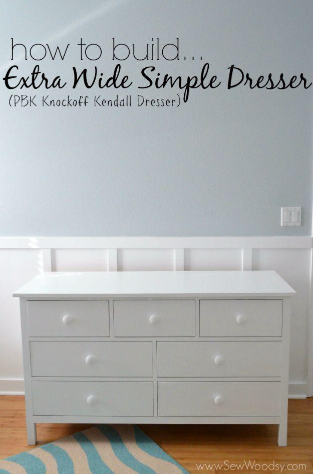 Build an Extra Wide Simple Dresser, one of the best dresser makeover ideas on this list and an idea worth saving for later