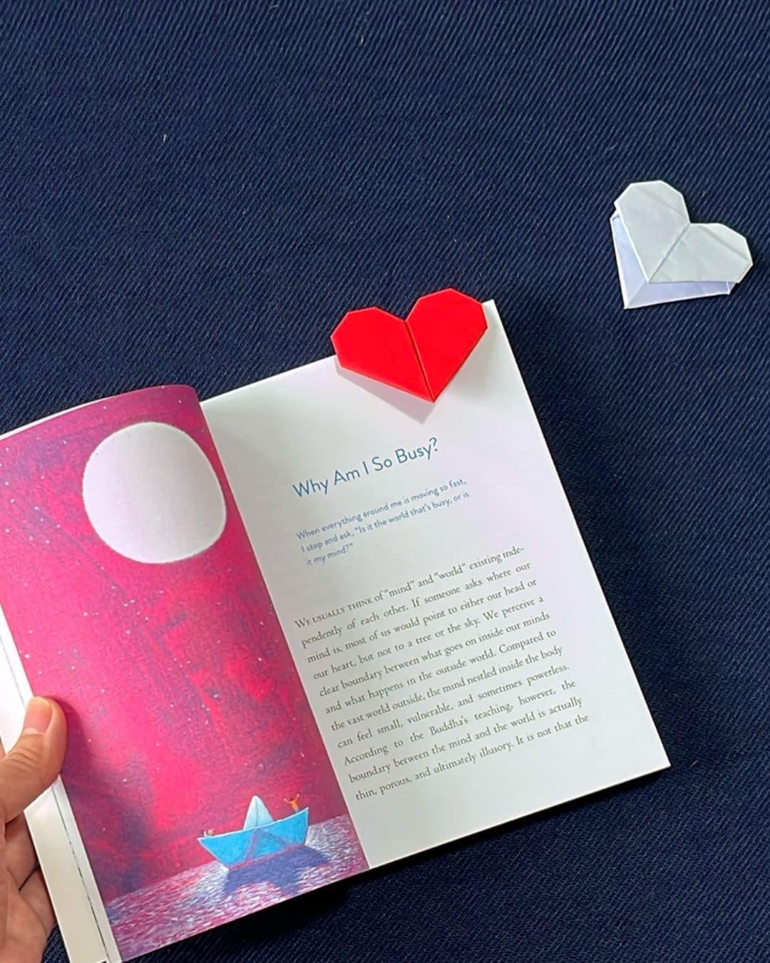 Origami Heart Bookmark