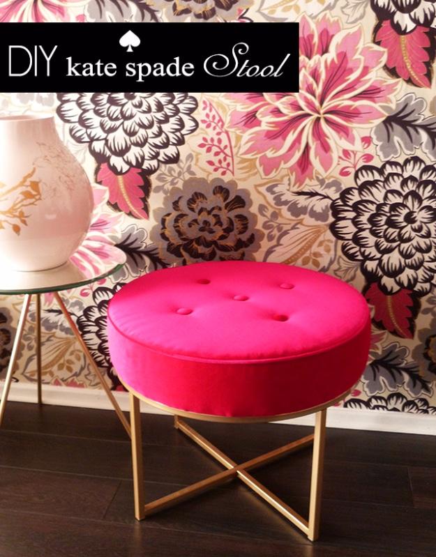 DIY Kate Spade Stool, a seating idea, no special tools required to start and a project worth showing off