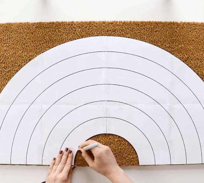 Easy Rainbow Doormat Tutorial