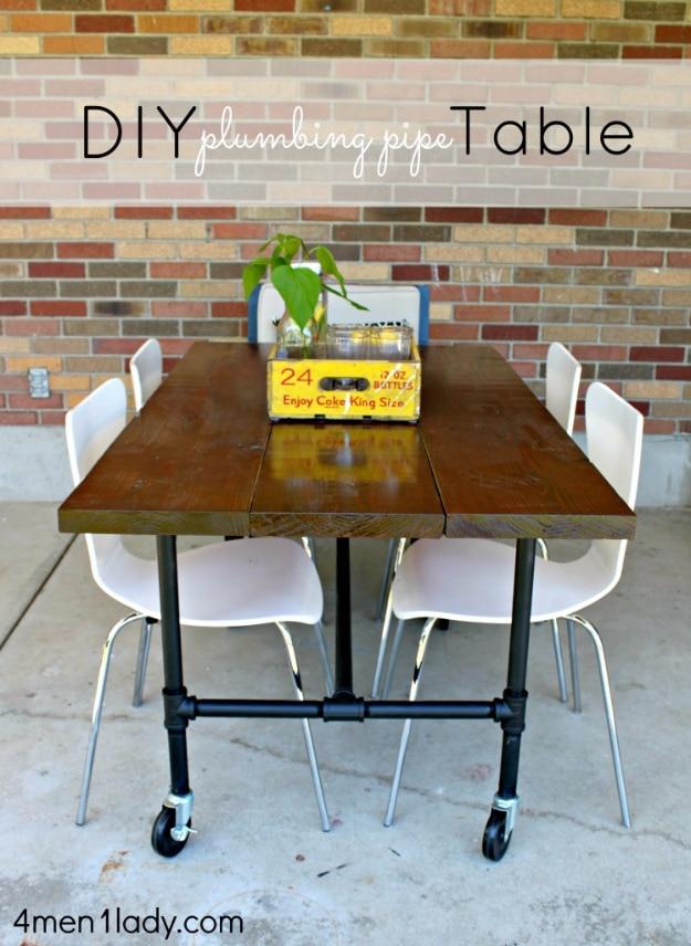 DIY Plumbing Pipe Table Tutorial, a reclaimed wood design, simple enough for a first attempt at the idea