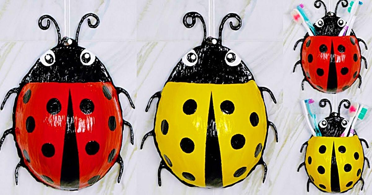 How To Make A Ladybug Toothbrush Holder