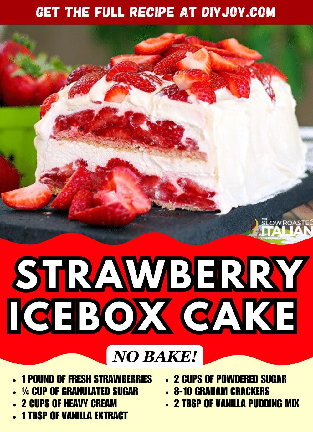 Easy No-Bake Strawberry Icebox Cake Recipe