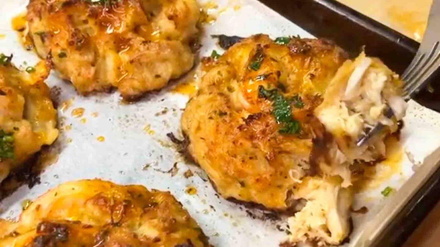 Shrimp-Stuffed Crabcakes with Lemon Sauce