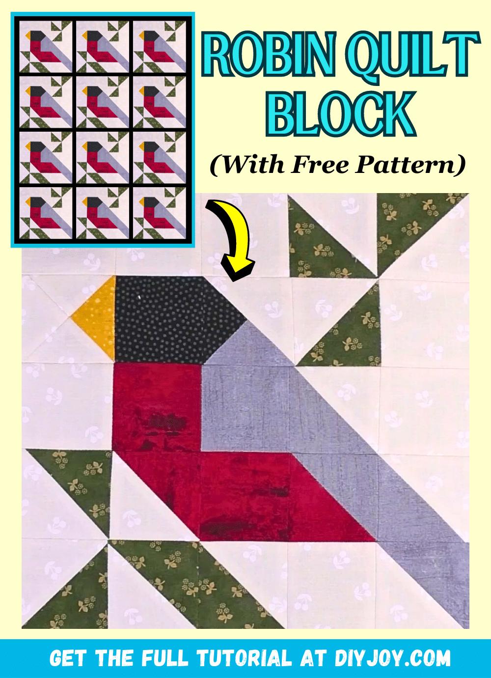 Easy-To-Make Robin Quilt Block (With Free Pattern)