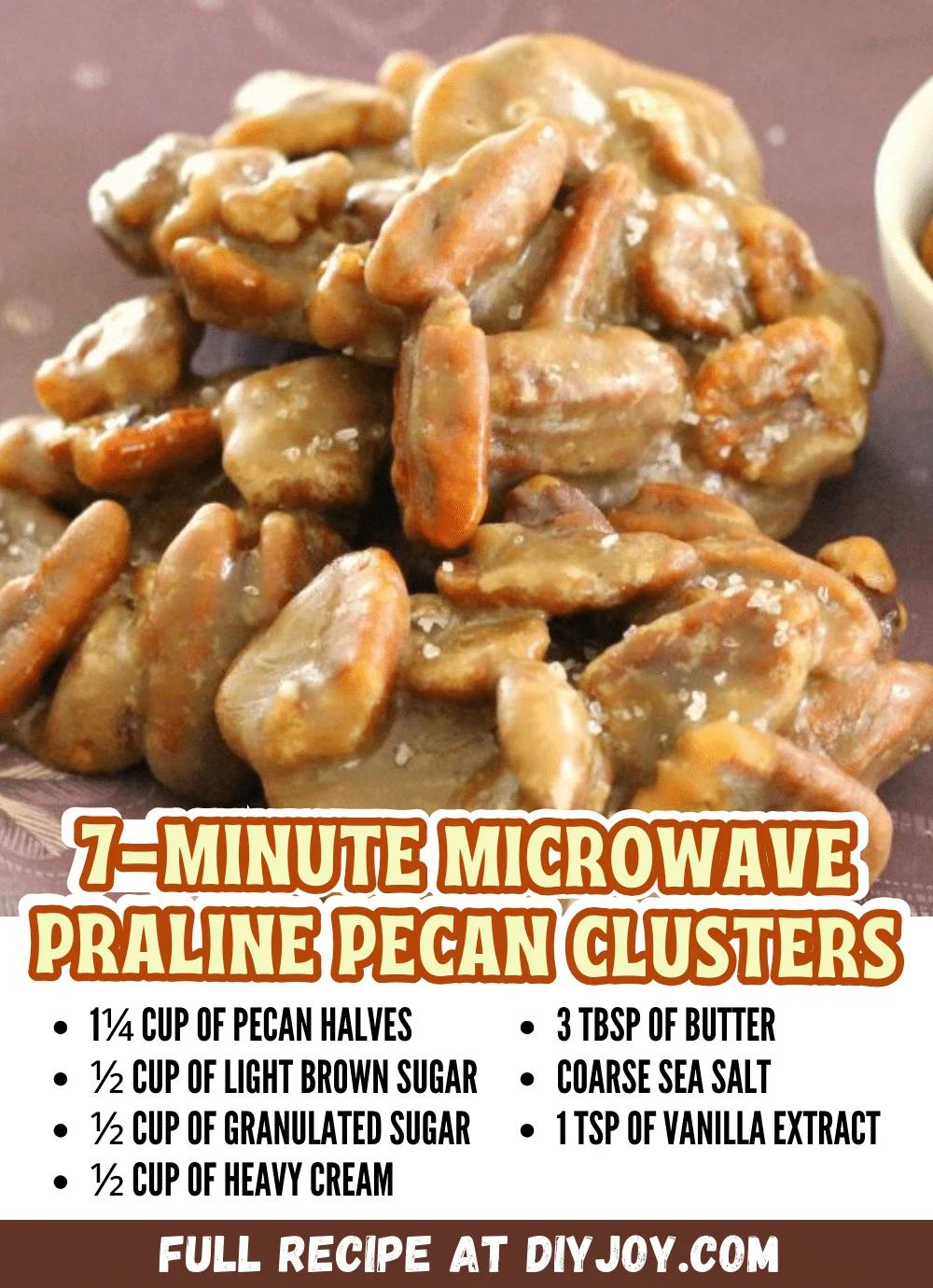 Easy 7-Minute Microwave Praline Pecan Clusters Recipe