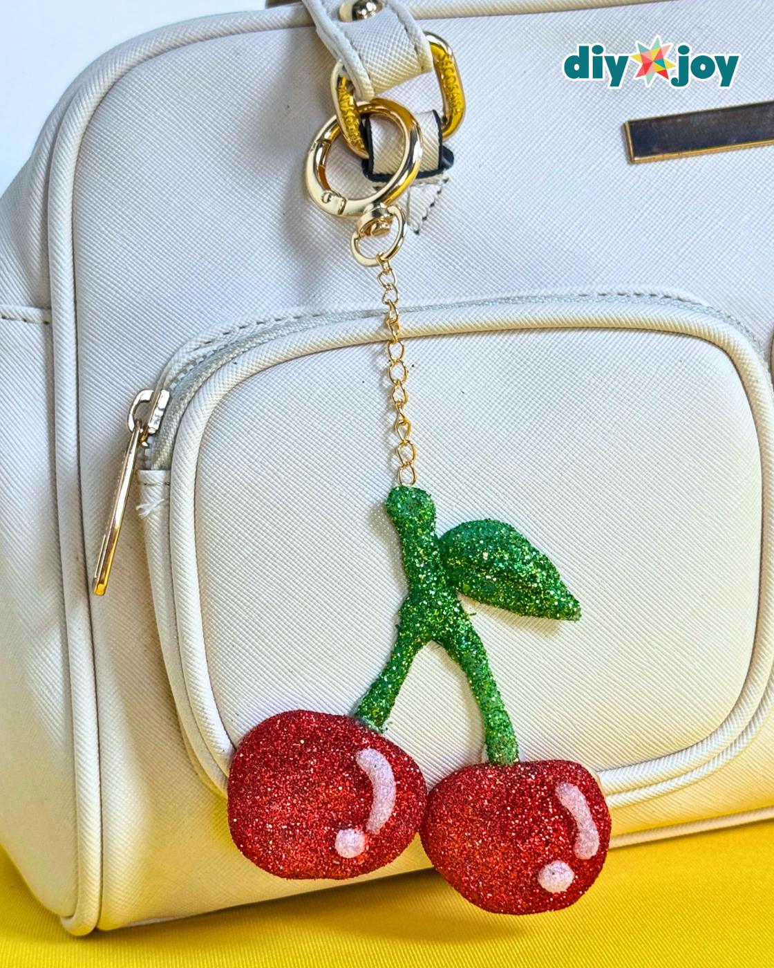 Homemade Hot Glue Keychain - diy hot glue cherry keychain