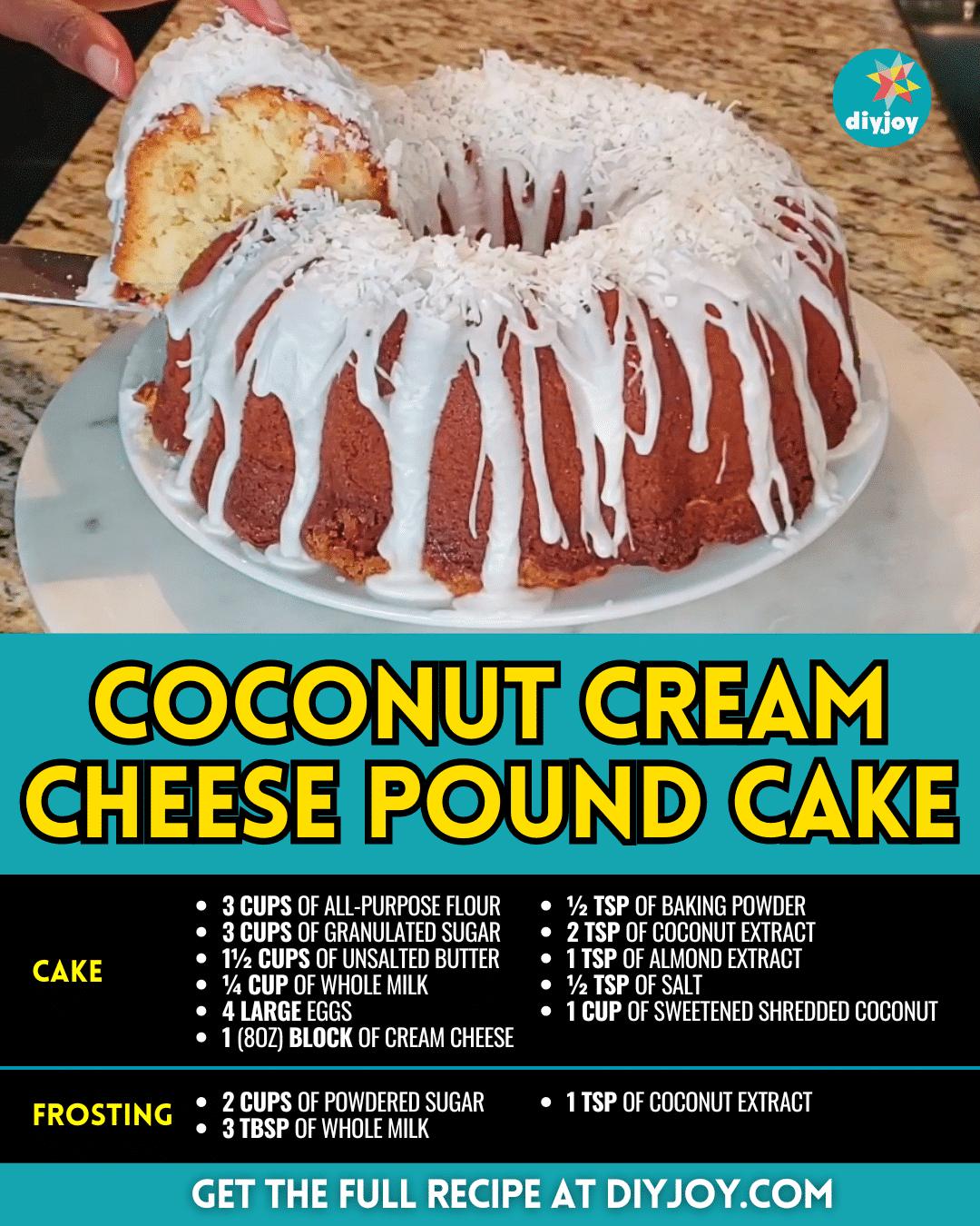 Easy Coconut Cream Cheese Pound Cake Recipe