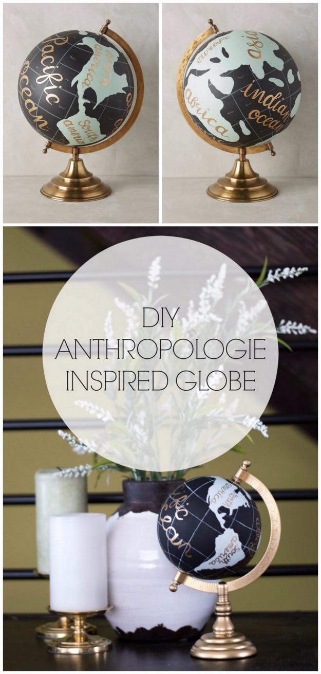 DIY Anthropologie Inspired Wanderlust Globe, quick enough to finish before nap time and a detail guests always ask about