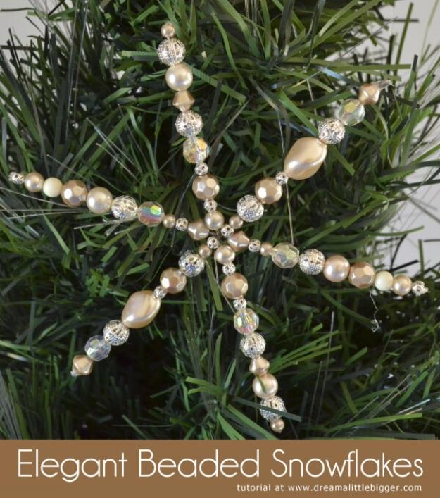 Elegant Beaded Snowflakes, a fun family craft for a snowed in afternoon and a simple DIY that smells like the holidays