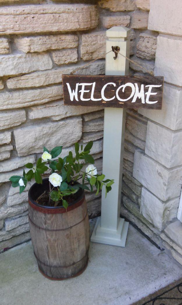 Front Porch Welcome Post, simple to scale up or down as the layout allows and a personal touch a bought version cannot match