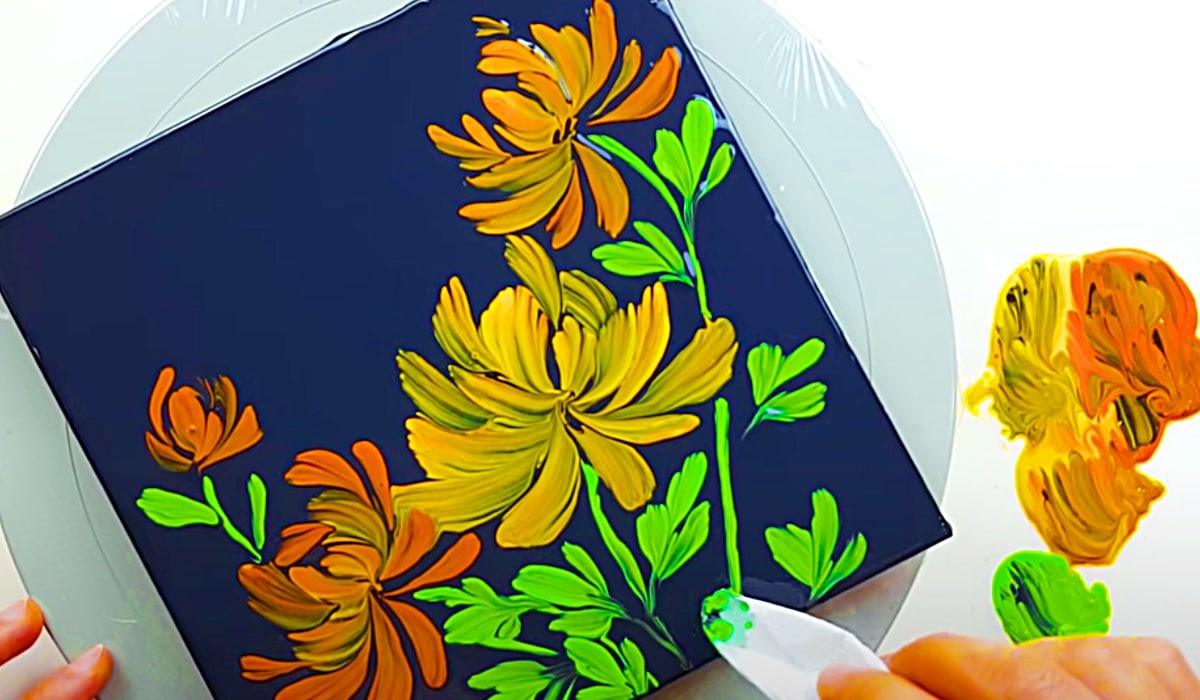 How To Paint Chrysanthemums Using Tissue Paper