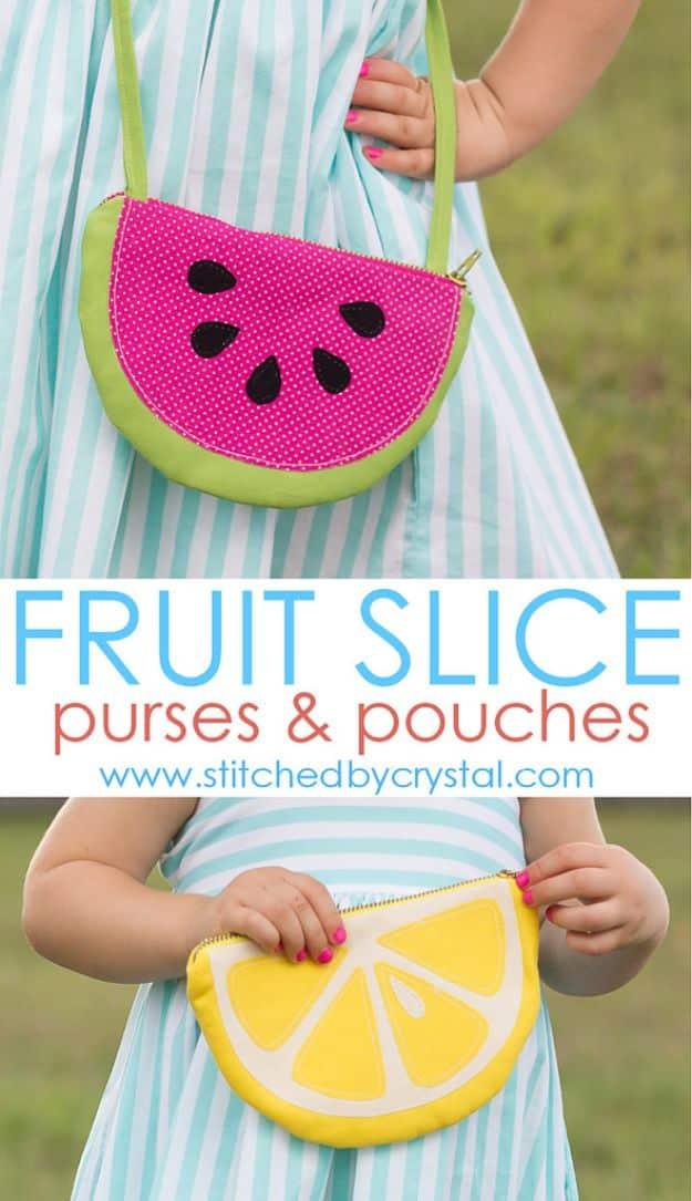 Fruit Slice Purses and Pouches, a beginner friendly make and a project that comes together in an afternoon