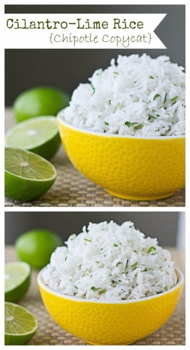 Chipotle cilantro lime rice copycat, fluffy white basmati rice tossed with chopped cilantro and lime