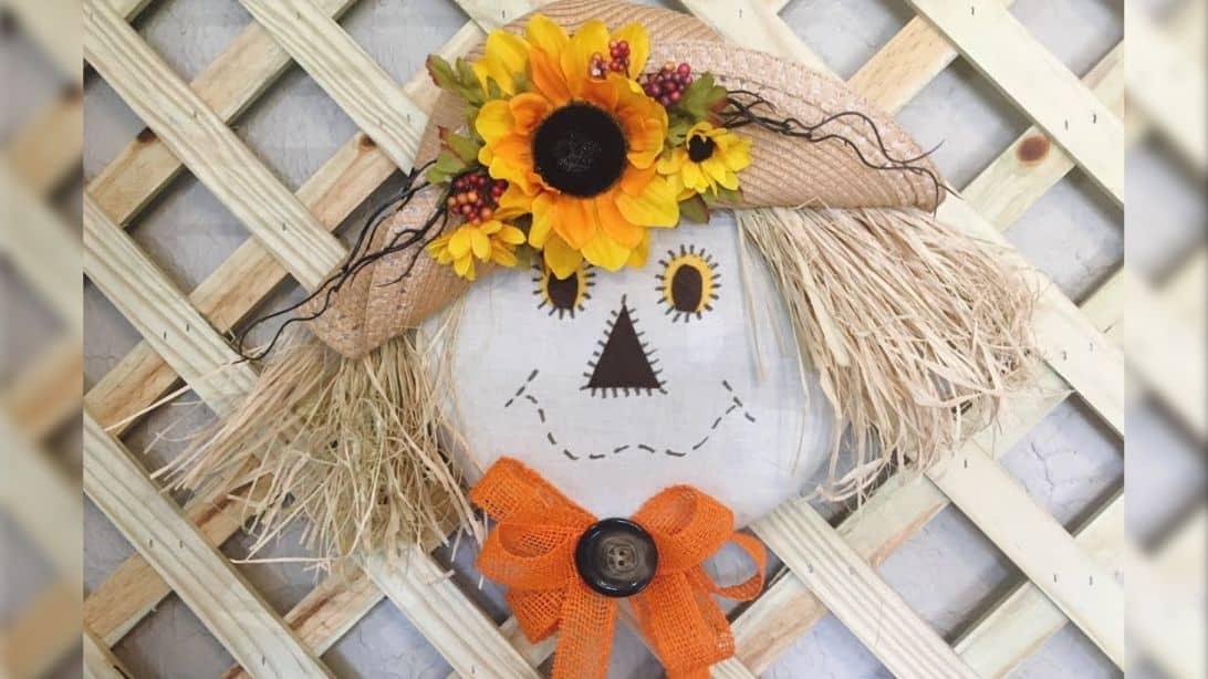 Super Easy Scarecrow Wreath Tutorial