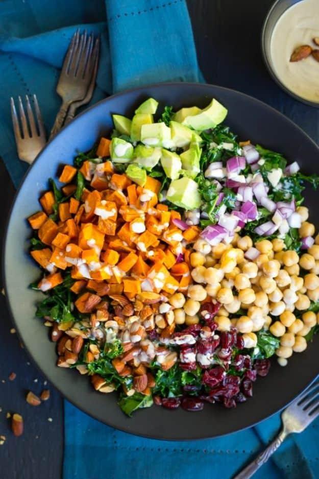 Recipes for Clean Eating - Chopped Kale Power Salad - Raw and Whole Foods, Unprocessed Meal and Snack Ideas for Lunch and Dinner - Fresh, Healthy Foods and Recipe Ideas