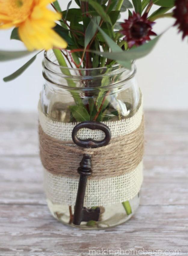 Embellished Mason Jar Vase, simple enough for a beginner's initial attempt at the idea and a keepsake worth handing down