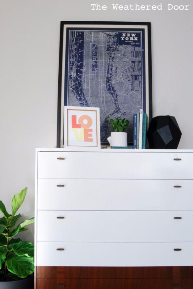 Reverse Dipped Mid Century Dresser with Angled Sides, a dresser makeover idea worth trying this season and worth a look