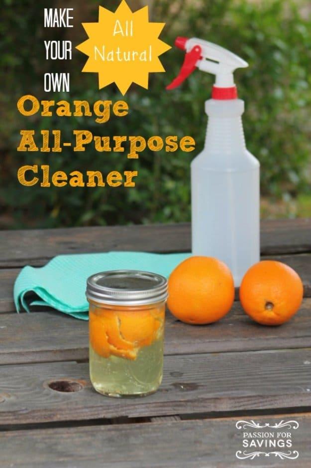 DIY Orange All-Purpose Cleaner Recipe, made with simple ingredients already under the sink and quick to put together