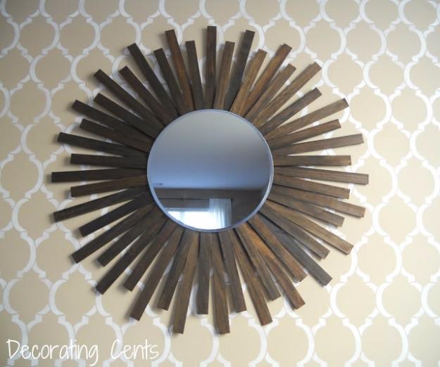 Stirrers Sunburst Mirror, a simple upcycle project for a beginner crafter and a favorite pick from this roundup