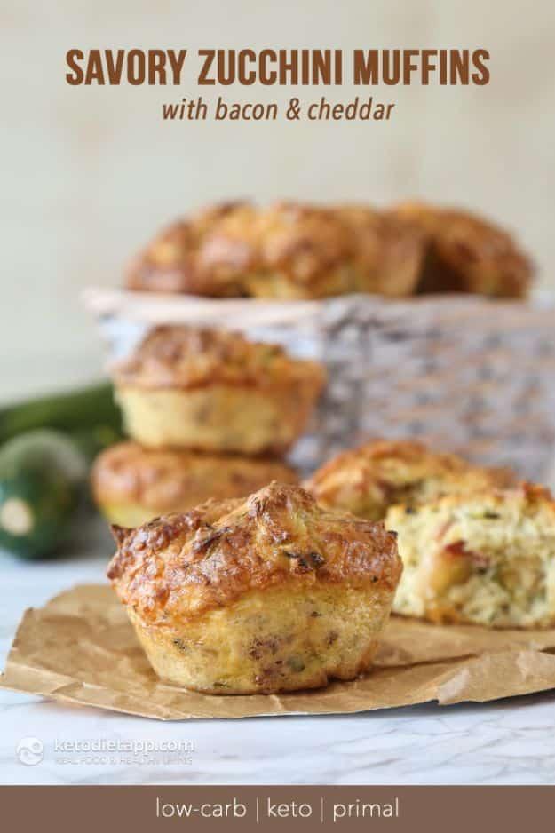 Keto Breakfast Recipes - Keto Savory Zucchini Muffins - Low Carb Breakfasts and Morning Meals for the Ketogenic Diet - Low Carbohydrate Foods on the Go - Easy Crockpot Recipes and