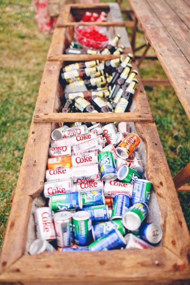Planter Box As A Cooler For Your Drinks, a rustic outdoor element, no special skills needed to pull this together