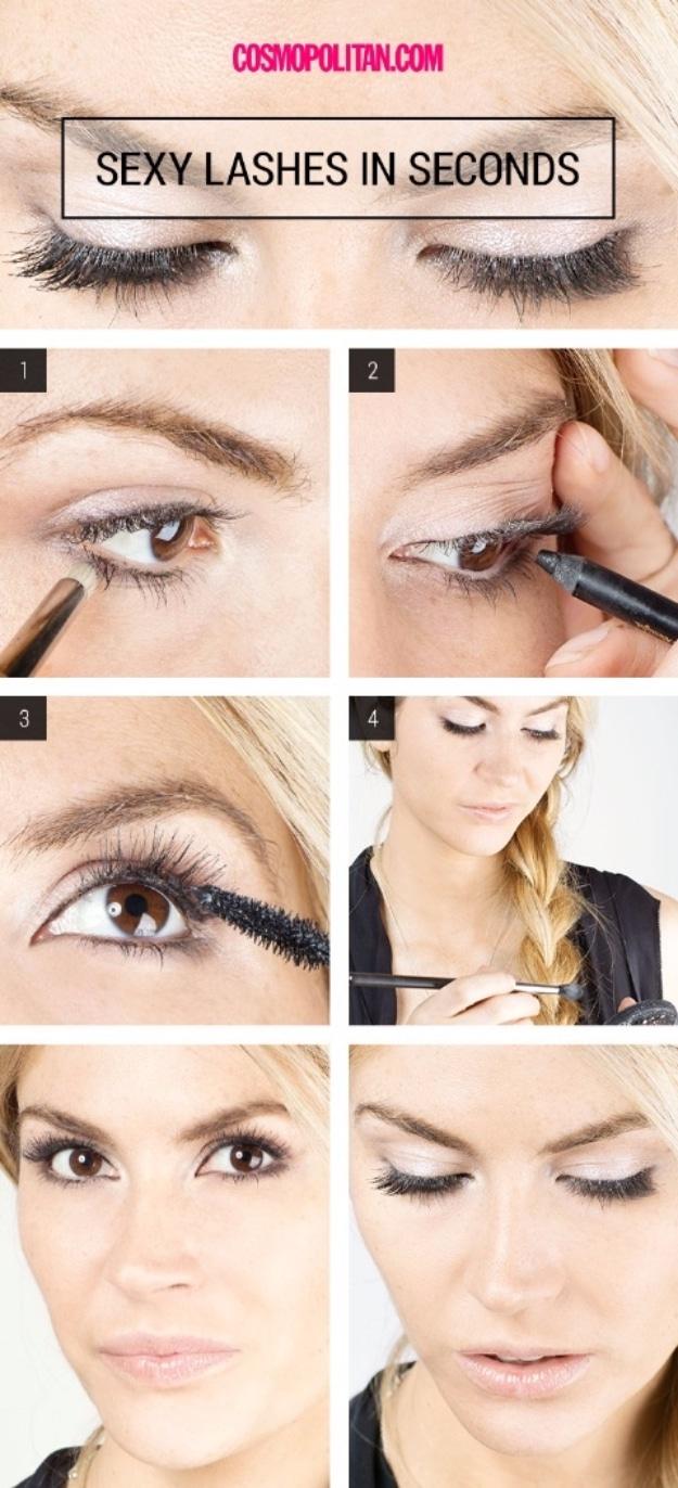 Get Sexy, Voluminous Lashes in Seconds, a beauty routine trick, a result that looks like a pro handled it