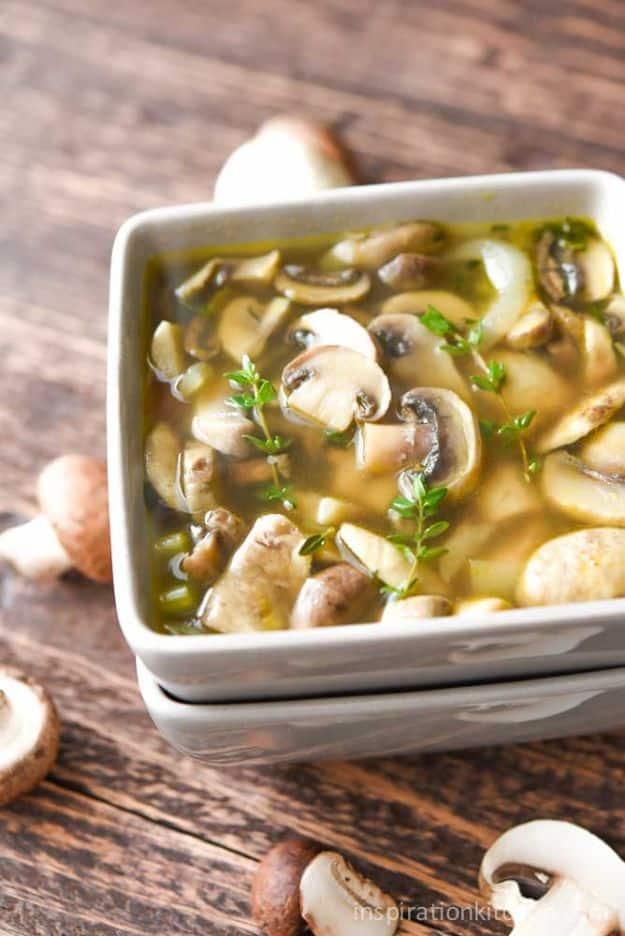 Healthy Mushroom Soup, a lighter weeknight dinner, forgiving if you swap in whatever produce is on hand