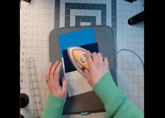 Making the unit block for the two by two quilt pattern