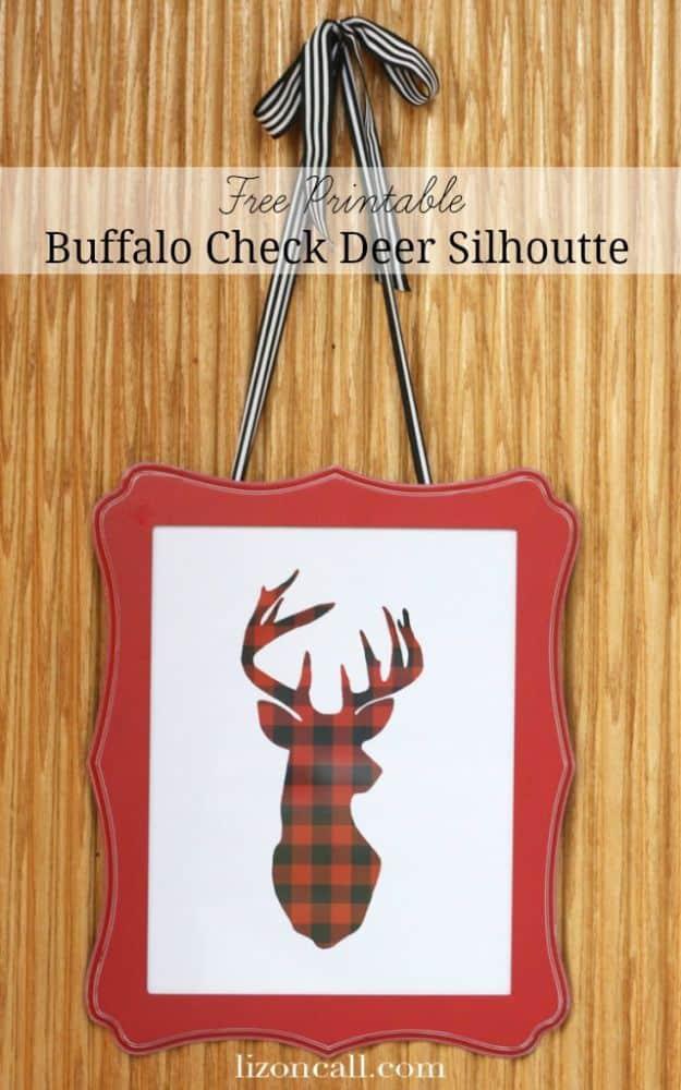 Free Printable Buffalo Check Deer Silhouette, easy to fit into a busy afternoon and an idea worth saving for later