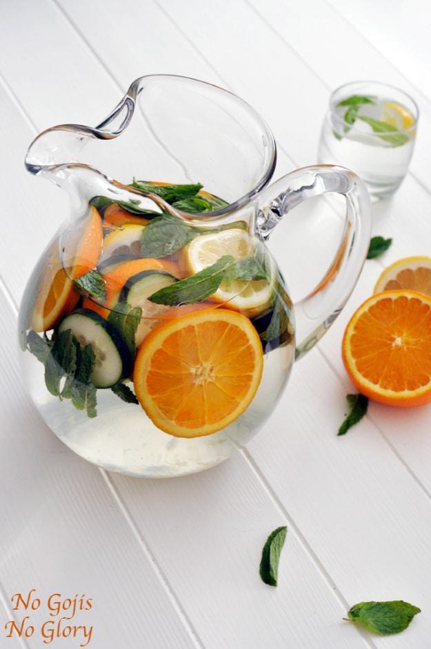 Refreshing Detox Water, a simple recipe using fruit already in the kitchen and a light, flavorful way to drink more water