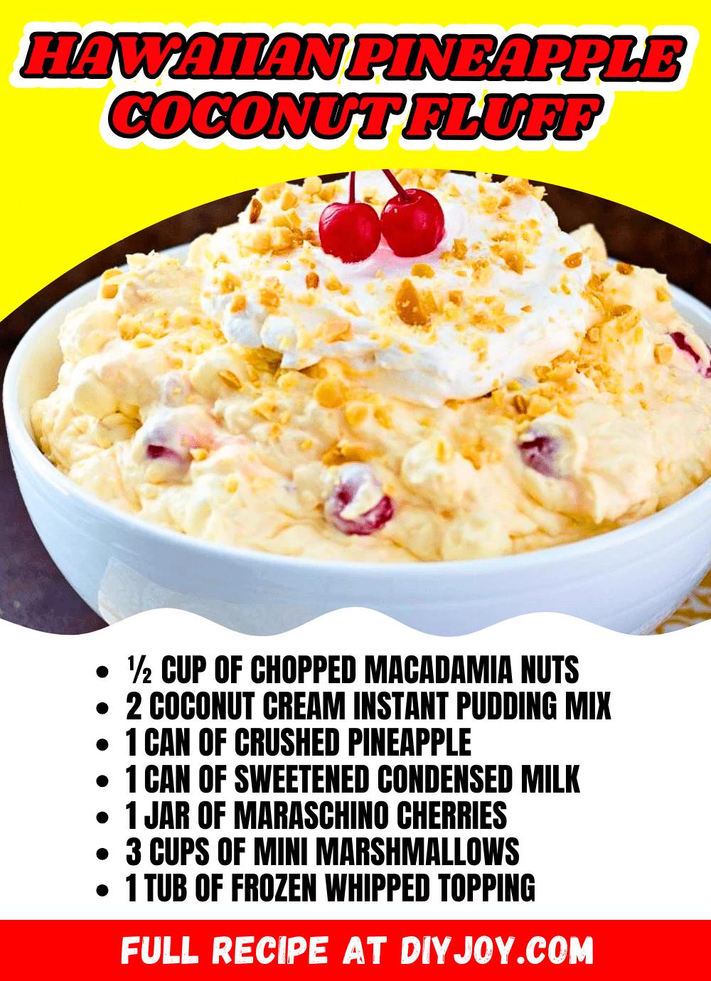 Easy Hawaiian Pineapple Coconut Fluff Recipe