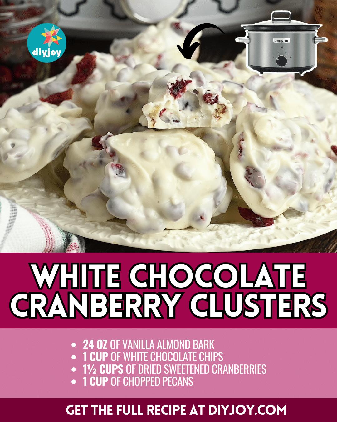 Easy Crockpot White Chocolate Cranberry Clusters