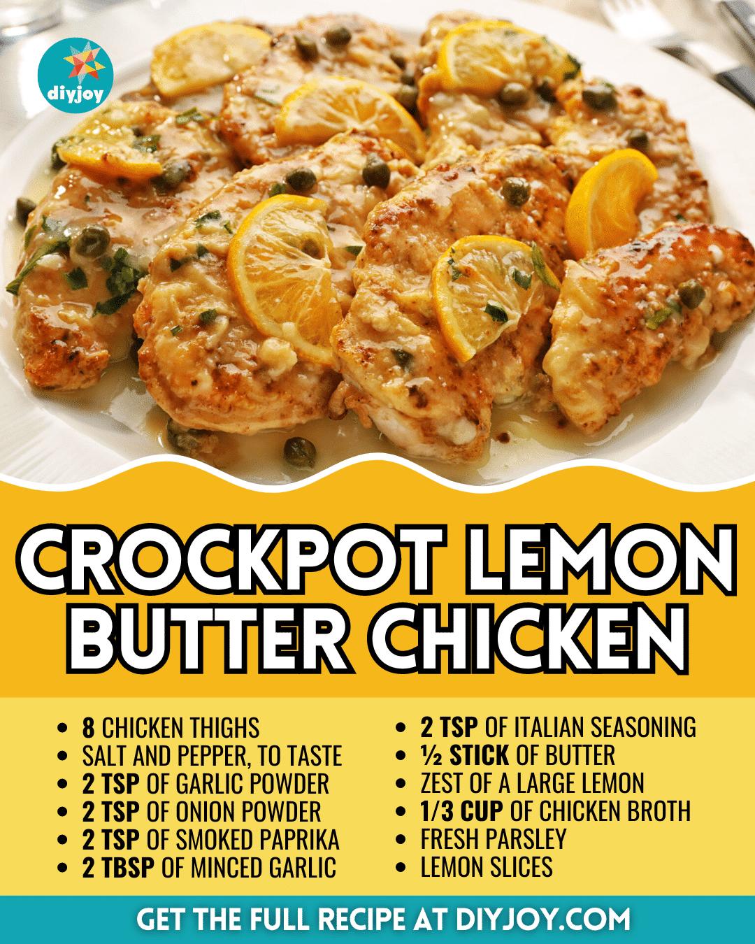 Easy Crockpot Lemon Butter Chicken Recipe