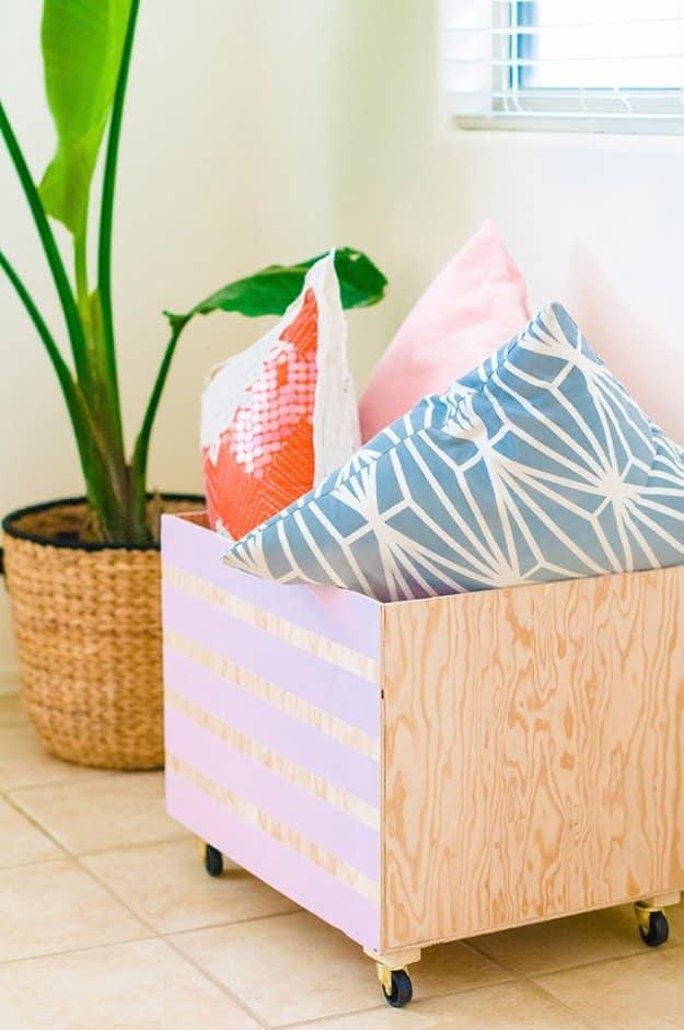 Minimalist Wood Storage Bin, a popular choice on this list and a simple project that clears clutter fast