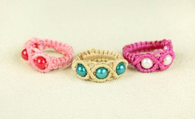 Macrame Ring with Beads, a beautiful macrame craft to try at home and an easy way to bring texture into a room