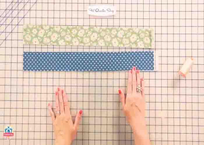 Sewing the strip sets for the jelly roll twist quilt