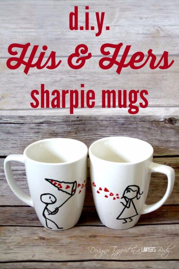 DIY His And Hers Sharpie Mugs, a gift worth repeating for every occasion and worth trying for a special occasion