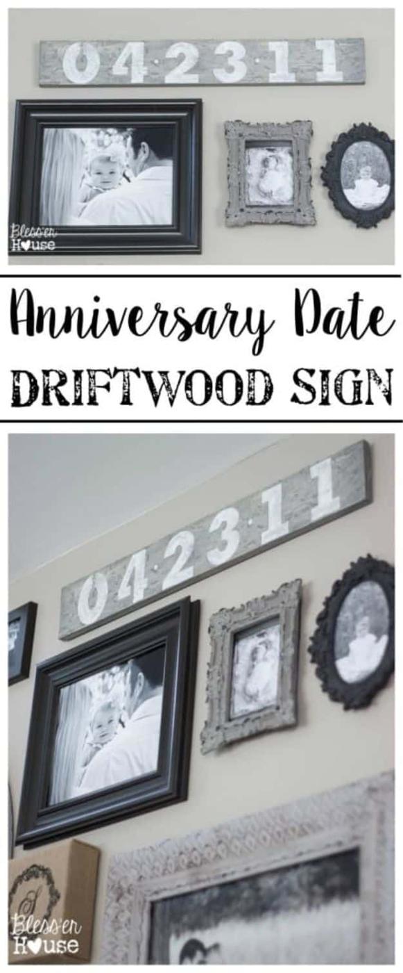 Anniversary Date Driftwood Sign, budget friendly and quick to put together and easy to make your own