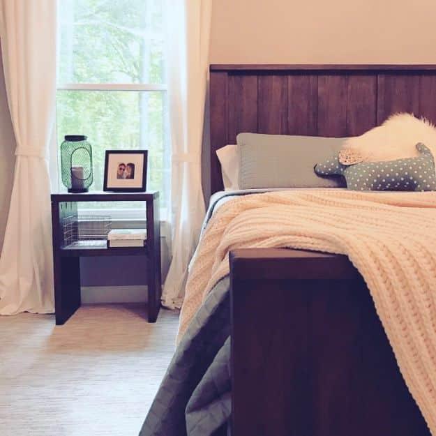 Build a Nightstand Out of 2x4s, an easy weekend build using basic tools and a budget friendly way to furnish a bedroom