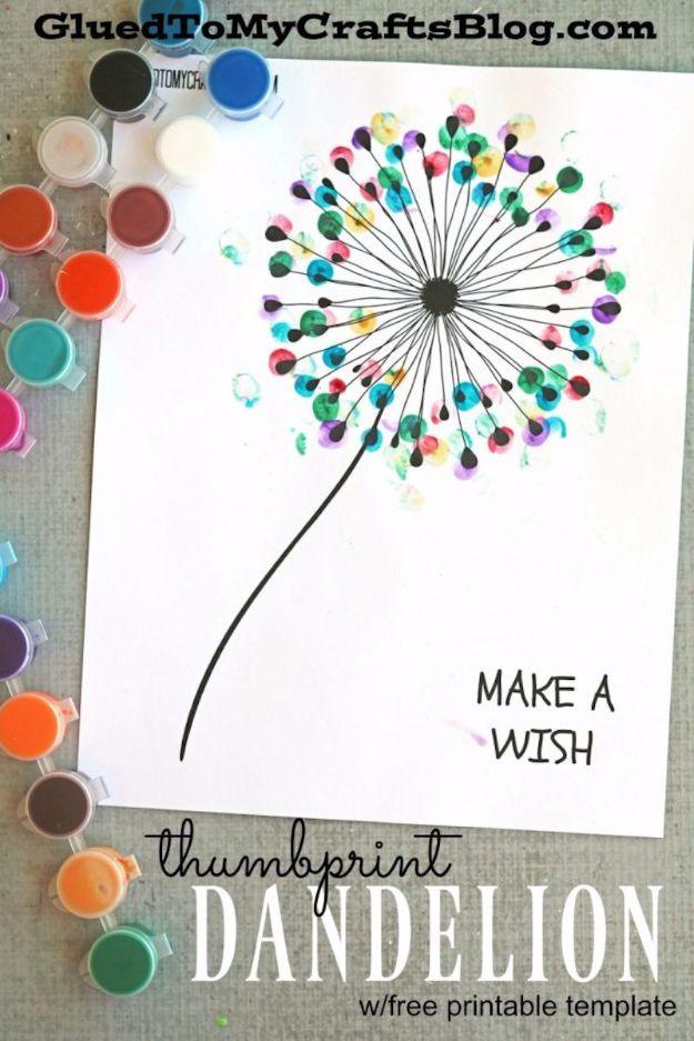 Thumbprint Dandelion Free Printables, fast enough to hang before company gets there and personality a rental wall was missing