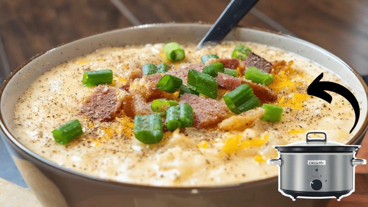 Easy Crockpot Loaded Potato Soup Recipe