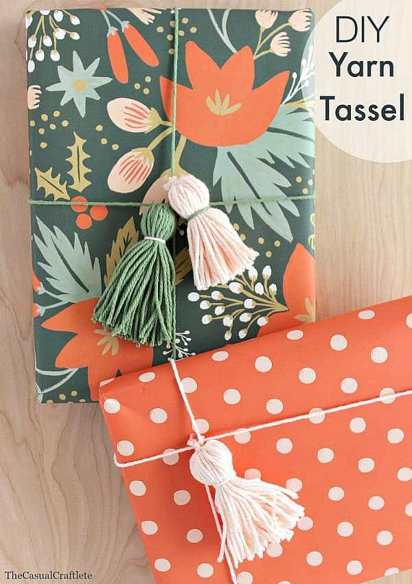 DIY Yarn Tassel, a budget friendly way to use leftover yarn and a handmade project perfect for a cold evening