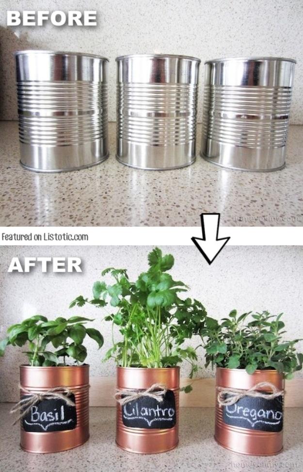 DIY Copper Tin Can Planters, flexible enough to fit whatever materials are on hand and a keepsake worth handing down