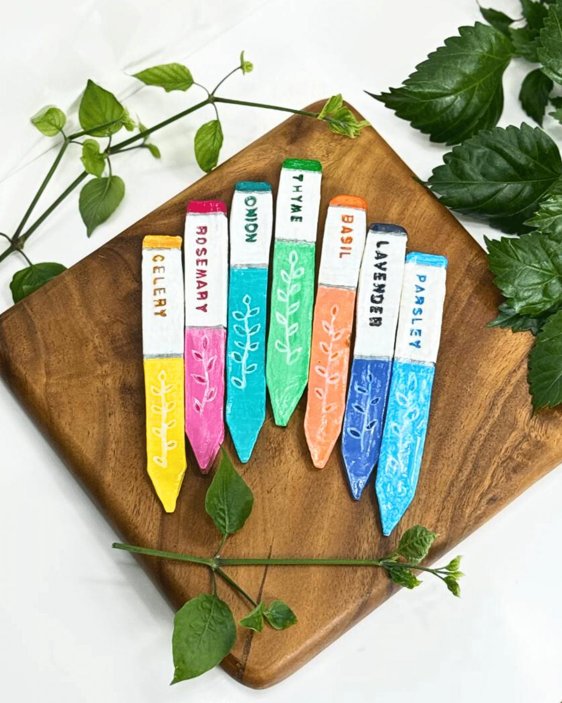 Clay Craft Plant Markers — simple clay garden markers