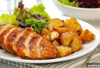 Sticky Balsamic Glazed Chicken with Crispy Roasted Potatoes