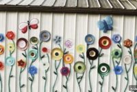 Upcycled Garden Hose and Plate Outdoor Art
